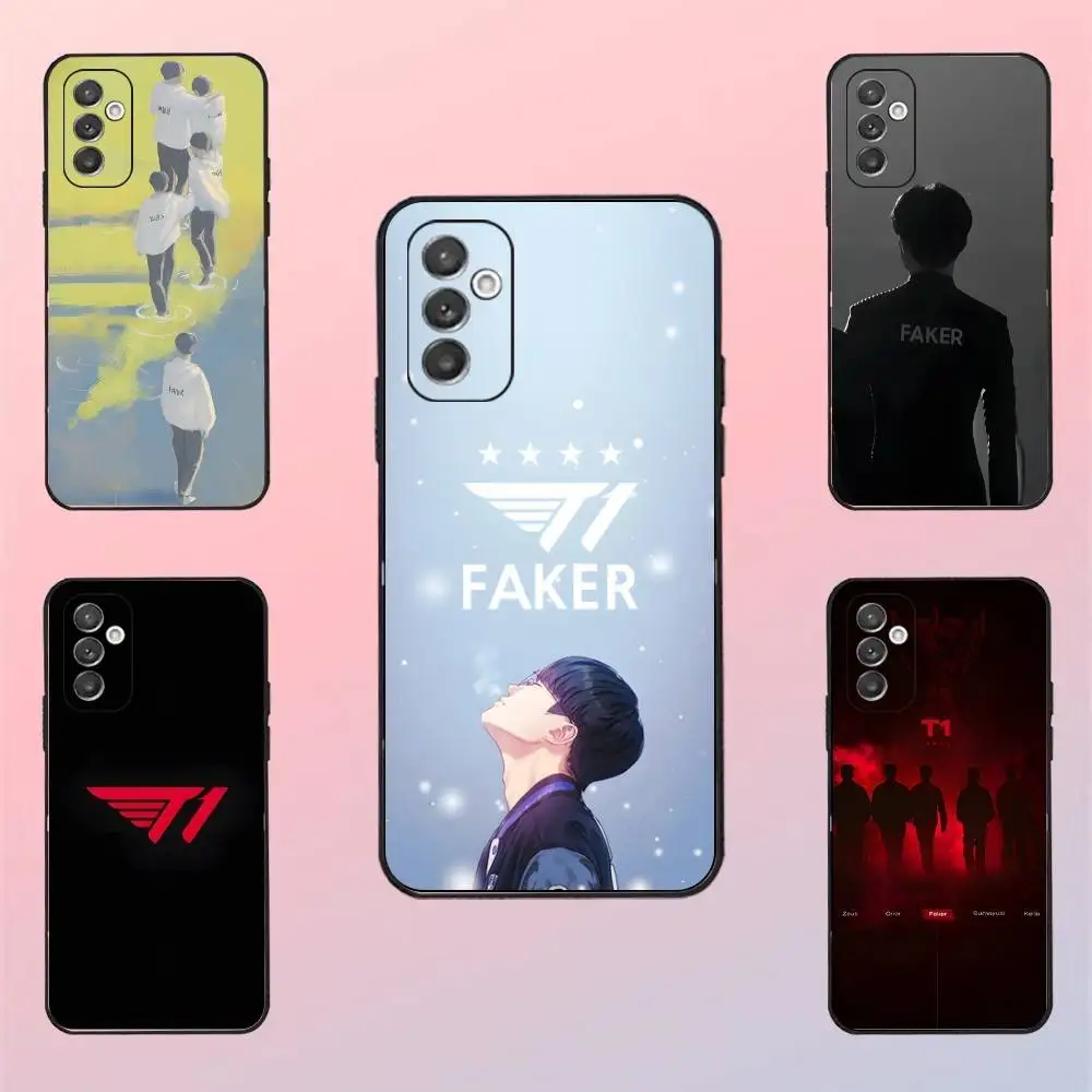 حافظة هاتف L-LOL T1 F-Faker لهاتف سامسونج S 25,24,23,22,30,21,10,9,Ultra,Plus,Lite,FE,4,5G حافظة ناعمة سوداء