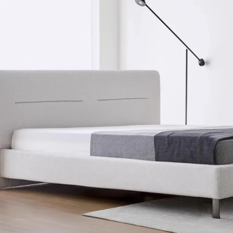 Lnnesto Hel Nordic Modern Minimalist Fabric Bed Designer Double Bed Italian Minimalist Master Bed Soft Package Cama Furniture