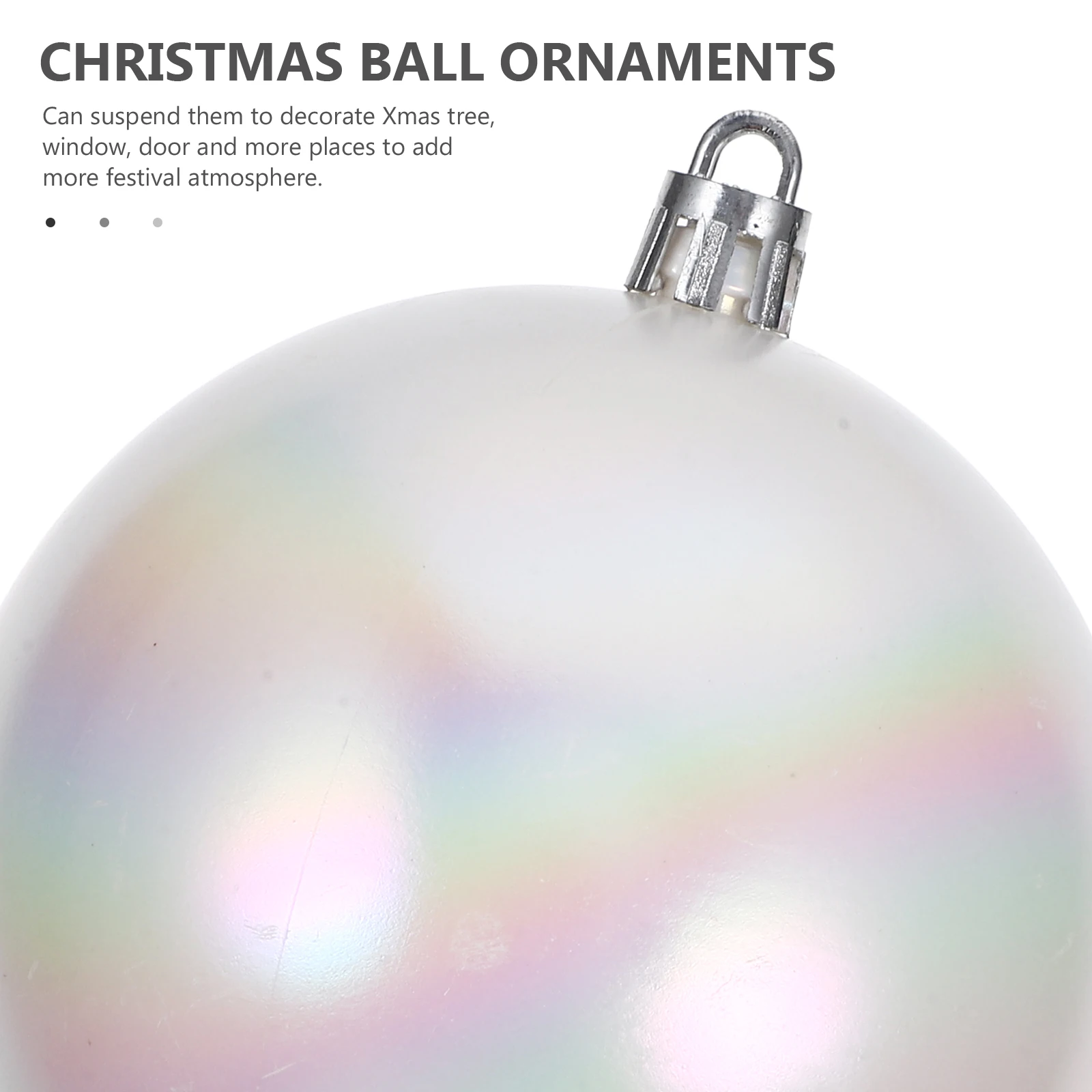 

6Pcs Christmas Iridescent Balls Xmas Tree Ornaments Decorative Pendants Party Supplies Festive Decor Christmas Bulbs Beads