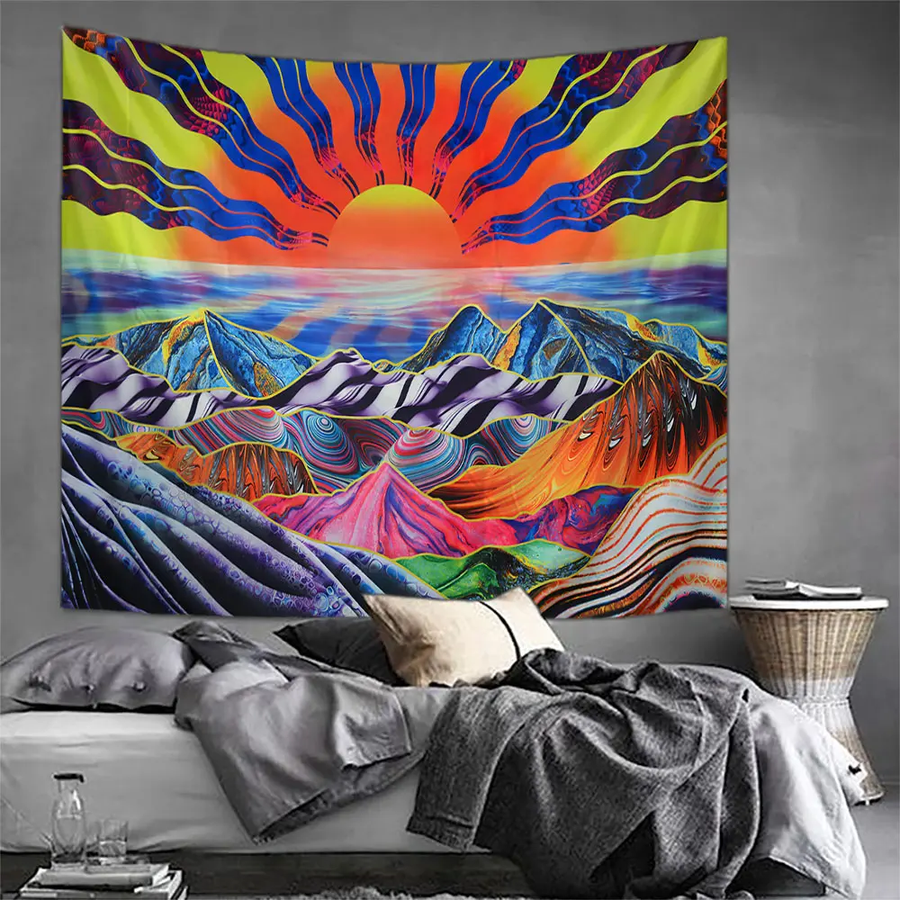 Psychedelic And Dreamy Wall Art Home House  Bedroom Masion Jardim Aesthetic Decor For 2023 Tapiz Y2k Arazzi Hanging