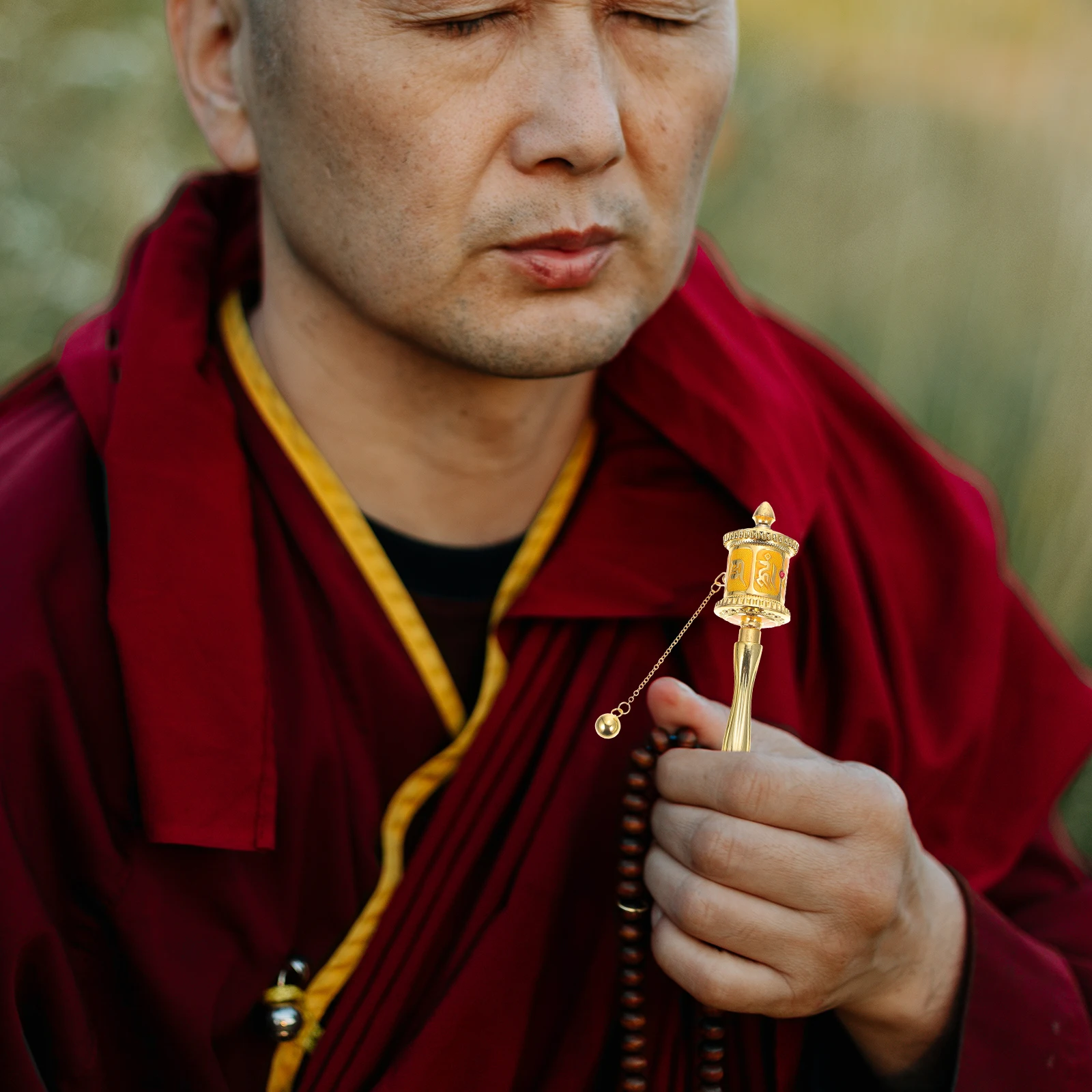 

H Prayer Wheel Religious Decor Blessing Home Traditional nament Alloy Exquisite Craftsmanship Strong Long Life