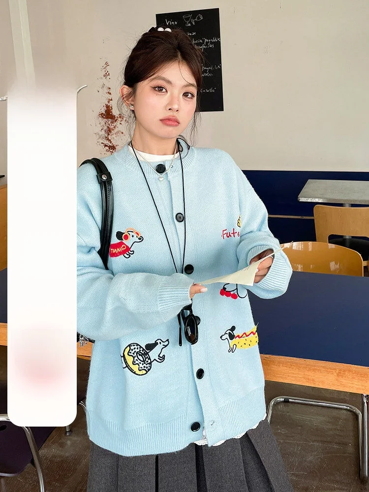 

Autumn New Sle Beautiful Sweater Jaet Age Reduction Large Size Women's Loose Slimming Open Cardigan Top Warmth Heating