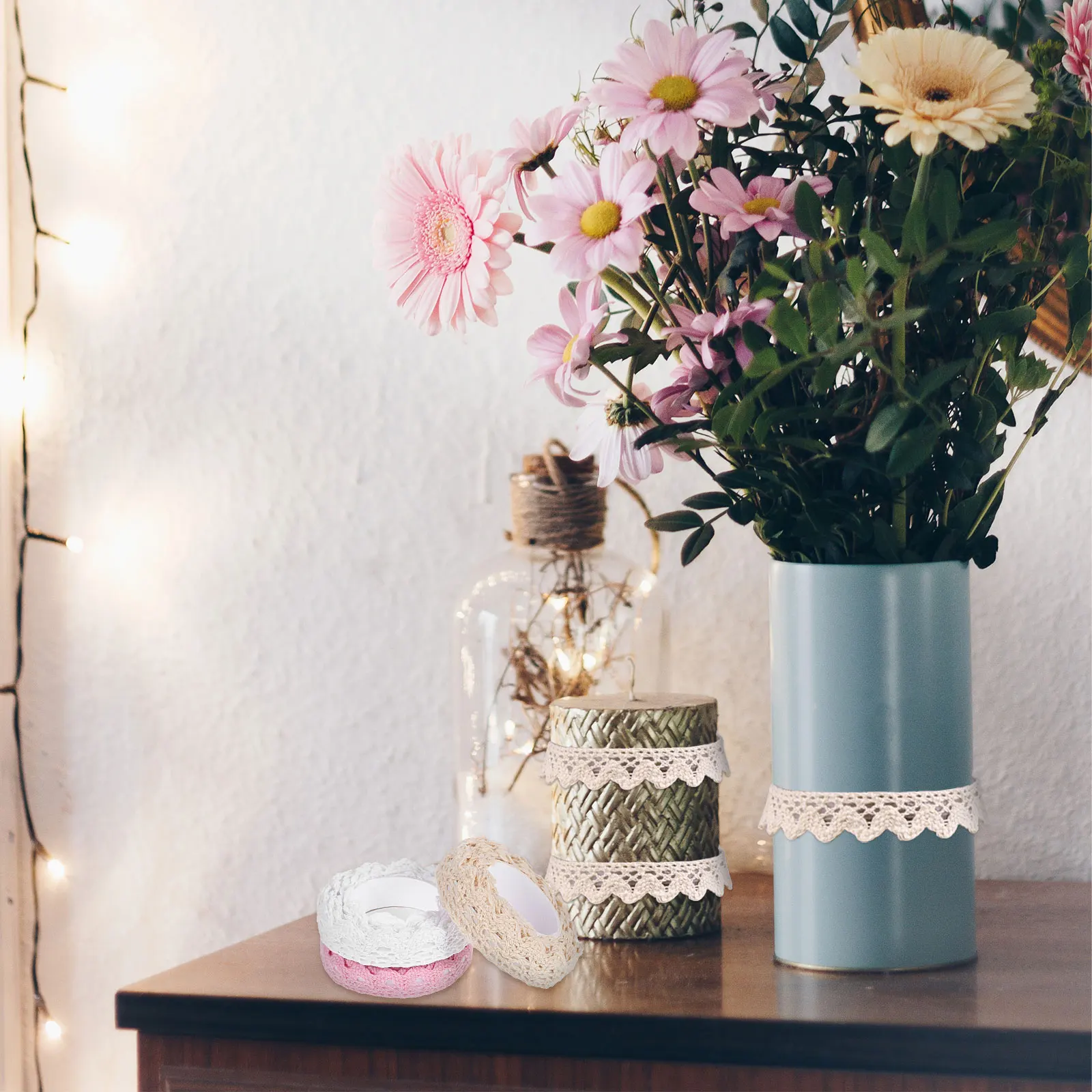 

3 Rolls Self-Adhesive Lace Tape Crochet Craft Ribbon For Gift Wrapping Wedding Party Decoration Sticky Tapes Crafts Supplies