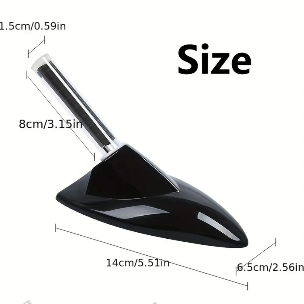 Solar Power Shark Fin Antenna LED Light Anti-static Roof Top Mount Car Anti-collision Light Back Adhesive Anti-collision