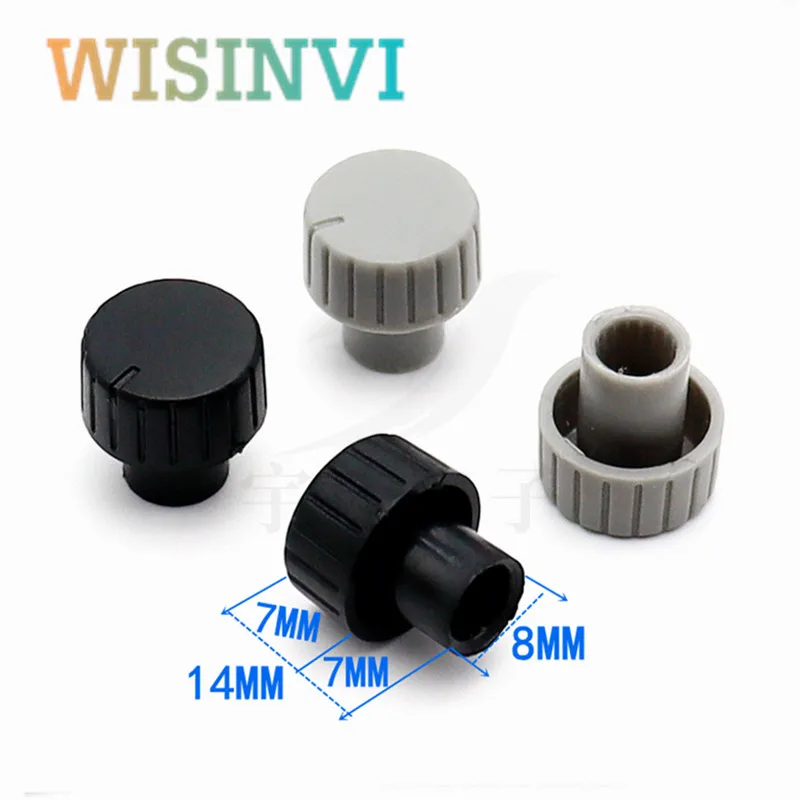 10PCS 14X14.5MM Plastic Switch Knob Cap Potentiometer Power Amplifier Volume Adjustment Knob Suitable For Flower Shaft 6MM