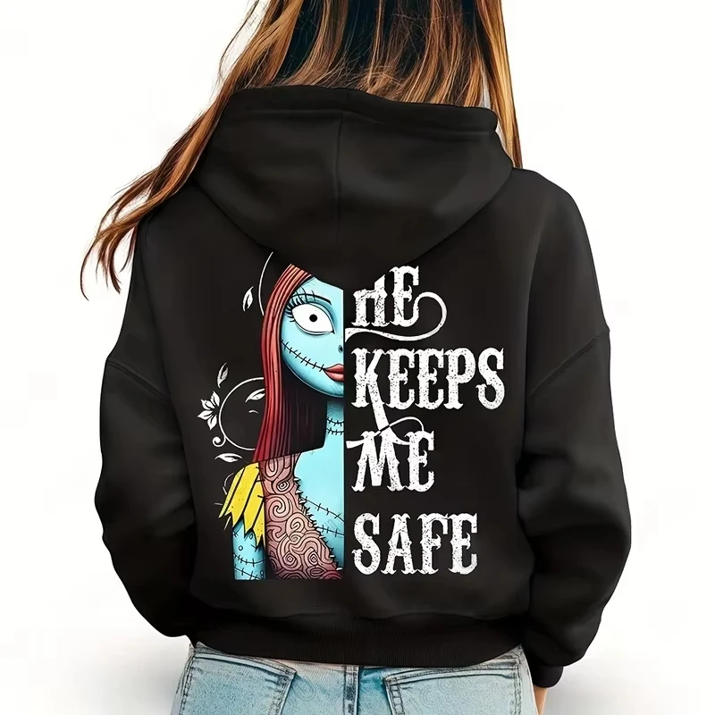 MINISO Nuovo Halloween Nightmare Before Christmas Felpa con cappuccio da super coppia alla moda Felpa casual ad asciugatura rapida