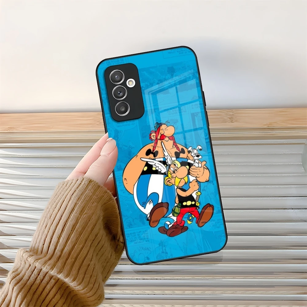 Asterix O-Obelix Phone Case Glass for Samsung Galaxy S24 S21 S22 S20 S23 Ultra Fe Plus A34 A54 A24 A16 A52 A53 M54 Cover