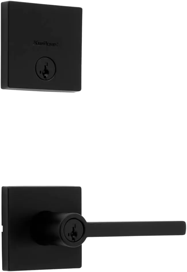 

Secure Keyed Entry Lever and Deadbolt Combo Pack with SmartKey in Matte Black