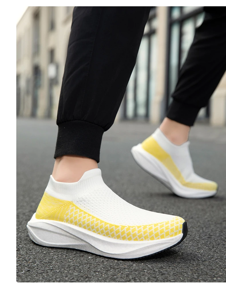 Unisex Real Boost Sneaker mit dicker Sohle, Stretch-Strick, atmungsaktiv, Übergrößen, stoßdämpfend, Sportschuhe, Laufschuhe für Damen und Herren – Detail 21