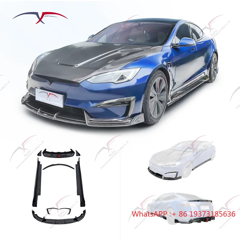 For Tesla Model S Body Kit Upgrade Carbon Fiber Car Bumpers Front Lip Rear Spoiler Rear Diffusers Accessories 2023-2024