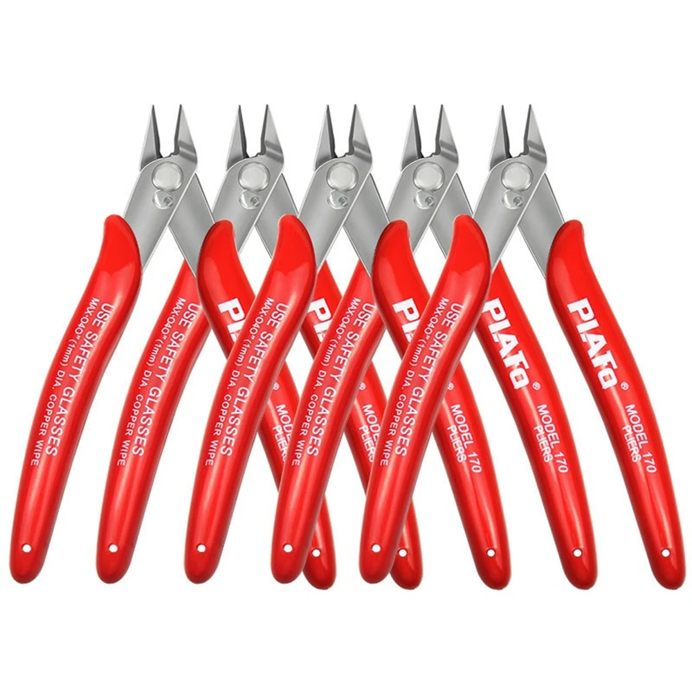 Red 170 Wire Cutter DIY Trimmer Diagonal Side Cutting Cable Nippers Red Blue Pliers Hand Mini Snips Flush Nipper Trimmer