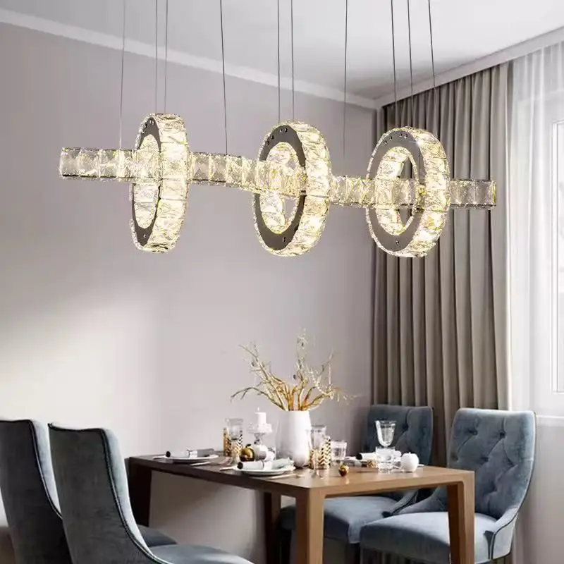 American Luxury Hanging Crystal chandelier Ceiling lamp APP with RC Dimmable lustre Suitable for Hotel living room