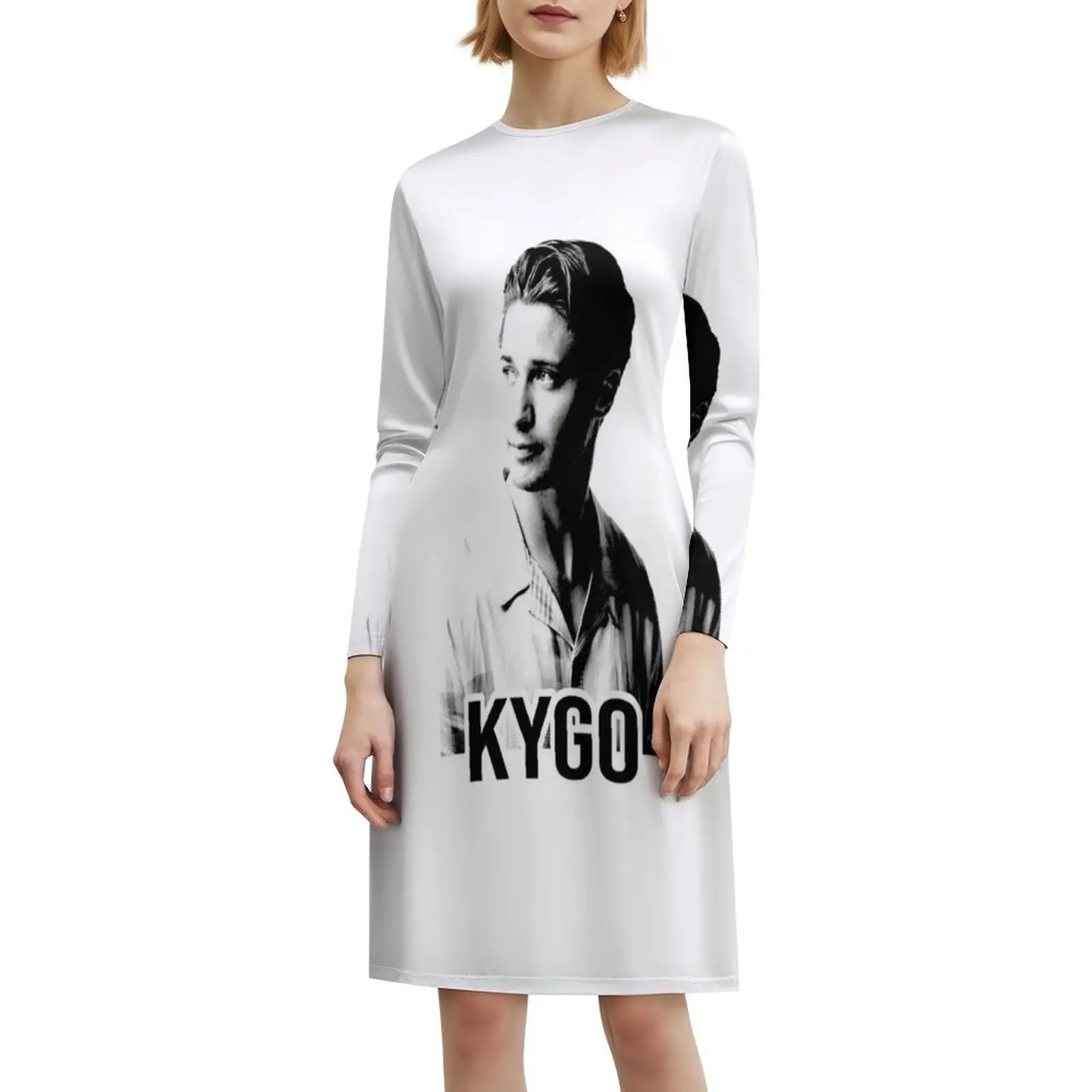 فستان Edm Bohemian بدون أكمام للنساء مطبوع فساتين حفلات الشاطئ بشعار Kygo Kygo Music Kygo فساتين نسائية ذهبية