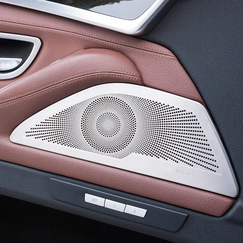 For BMW 5 Series F10 F11 2011-2016 Stainless Steel Cars Front Door Stereo Panel Speaker Decorative Cover Interior Accessories - view 3