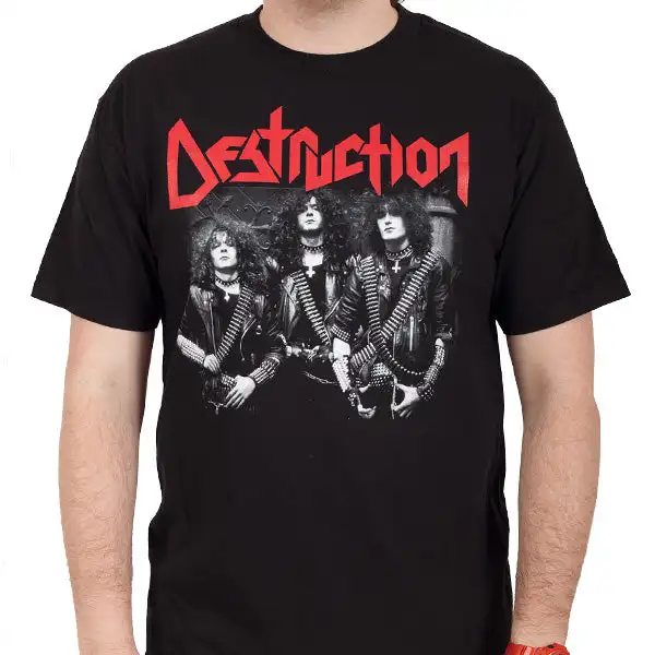 Retro Destruction Band Graphic Cotton Shirt Unisex Summer Short Sleeve Fashion Brand Tee Luxury Casual Vintage Tees