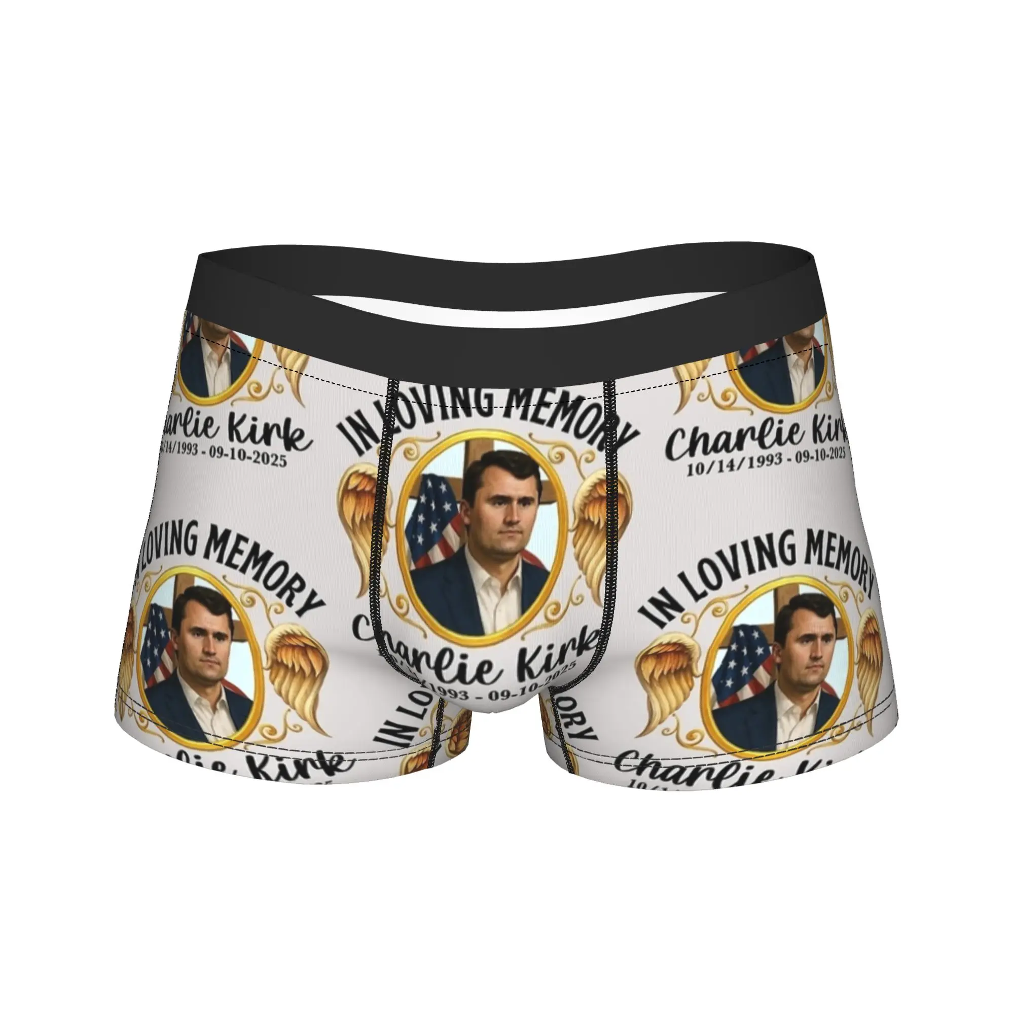 

Charlie Kirk in memory patriot freedom USA Underwear Males Shorts Briefs Soft Trend Trunk Hot Sale Custom Plus Size Underpants