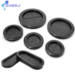 Round or Oval Double Sided Rubber Grommets Protective Coil Rubber Sealing Cap Hole Plug For Protection Wire Cable Seal Ring