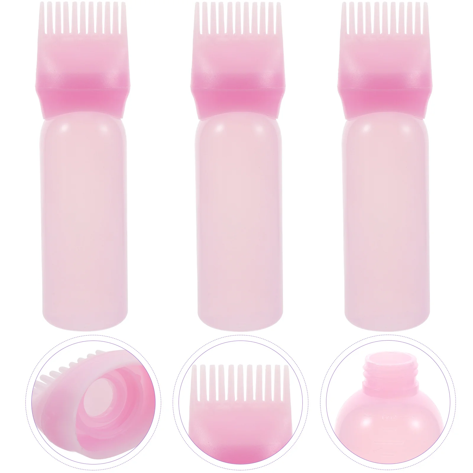 Medicine Bottle Applicator for Hair Oiling Root Comb Bottles Scalp Lash Shampoo