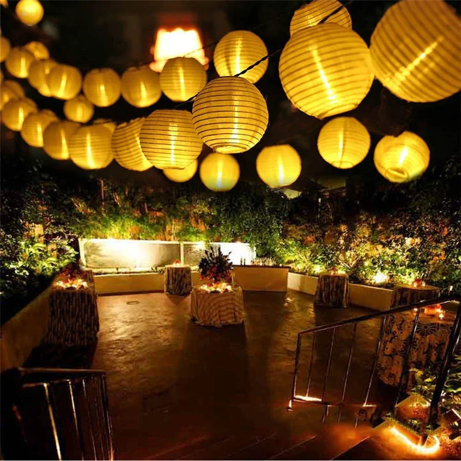 Waterproof 10/20/30pcs Lantern Balls Solar String Light Globe Christmas Party Fairy String Light Outdoor Garden Patio Garland