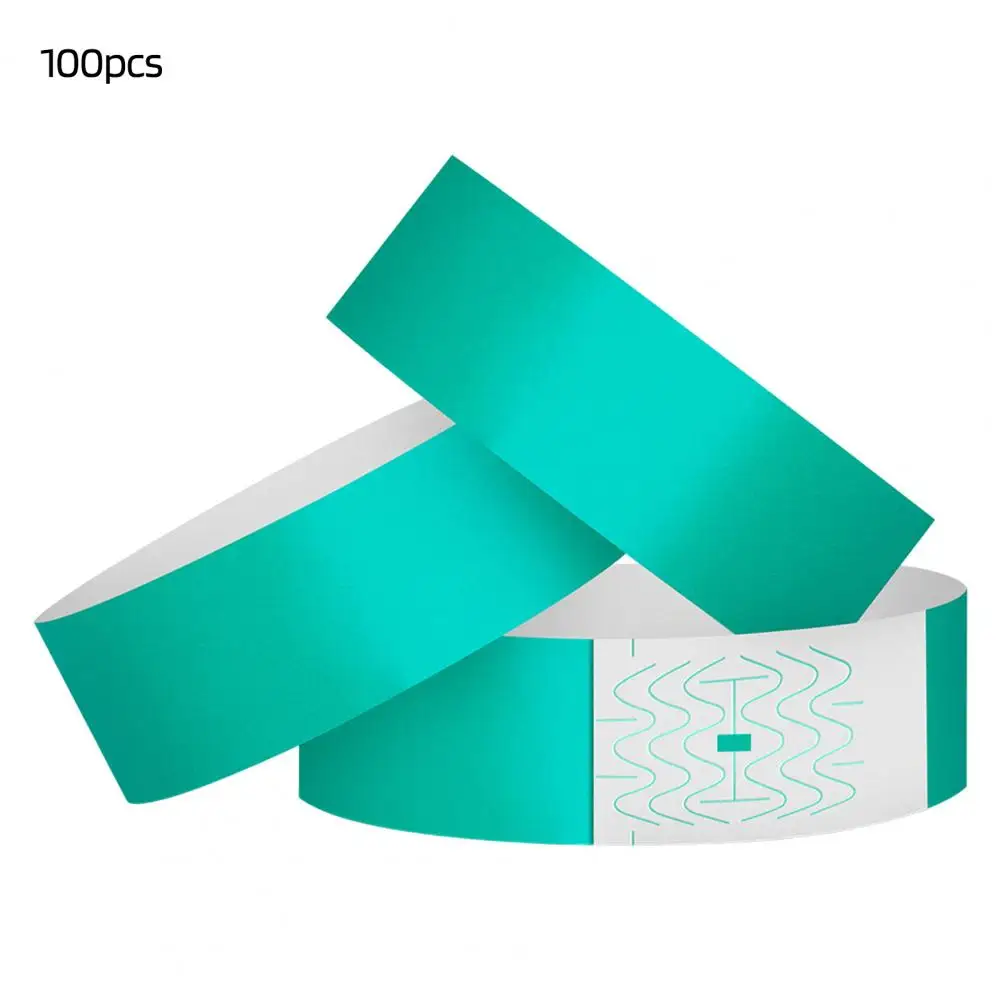 Easy-to-operate Wristbands 100pcs Waterproof Synthetic Paper Wristbands for Events Disposable for Amusement for Security