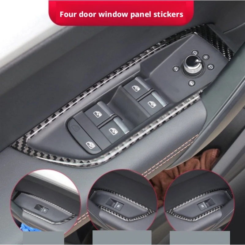 For 2018‑2025 Audi Q5 Carbon Fiber Interior Stickers Multi‑Position Dashboard Shift Trim Decoration Upgrade Accessories view 4