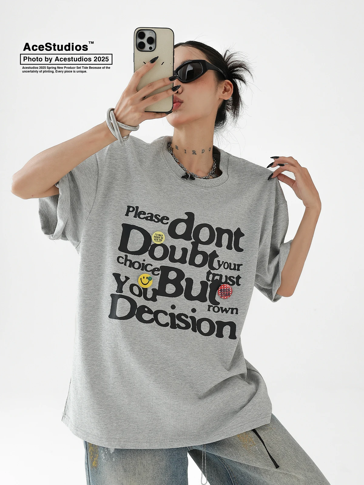 

Acestudios American Sle Letter Bae Tee Casual round Ne ort Sve T-irt Streetwear Pure Color Men's Summer Top