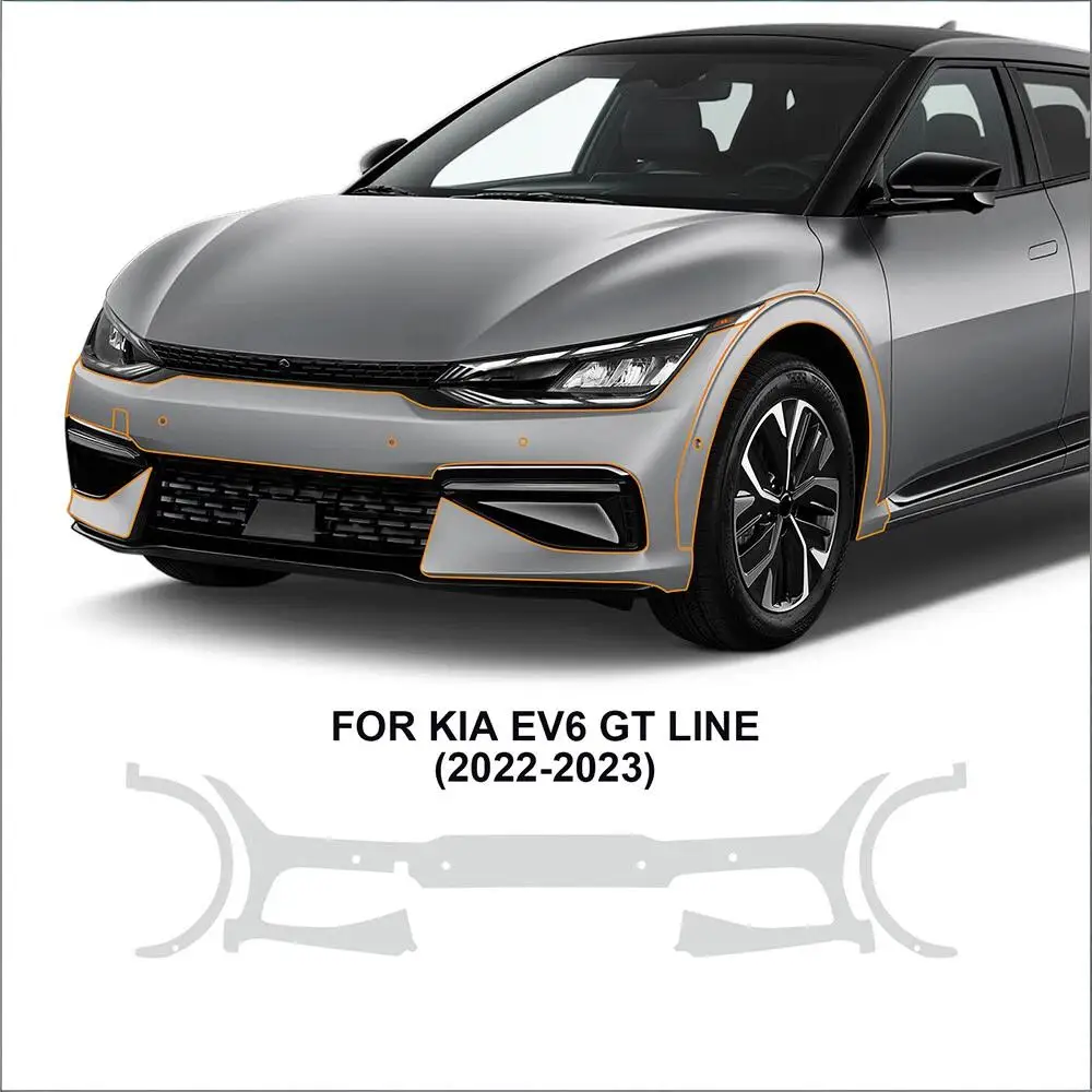 

For KIA EV6 GT Line 2022-2024 TPU Bumper Hood Scratch-Resistant Self-Healing Paint Protection Film Invisible Pre-cut PPF ﻿Kit