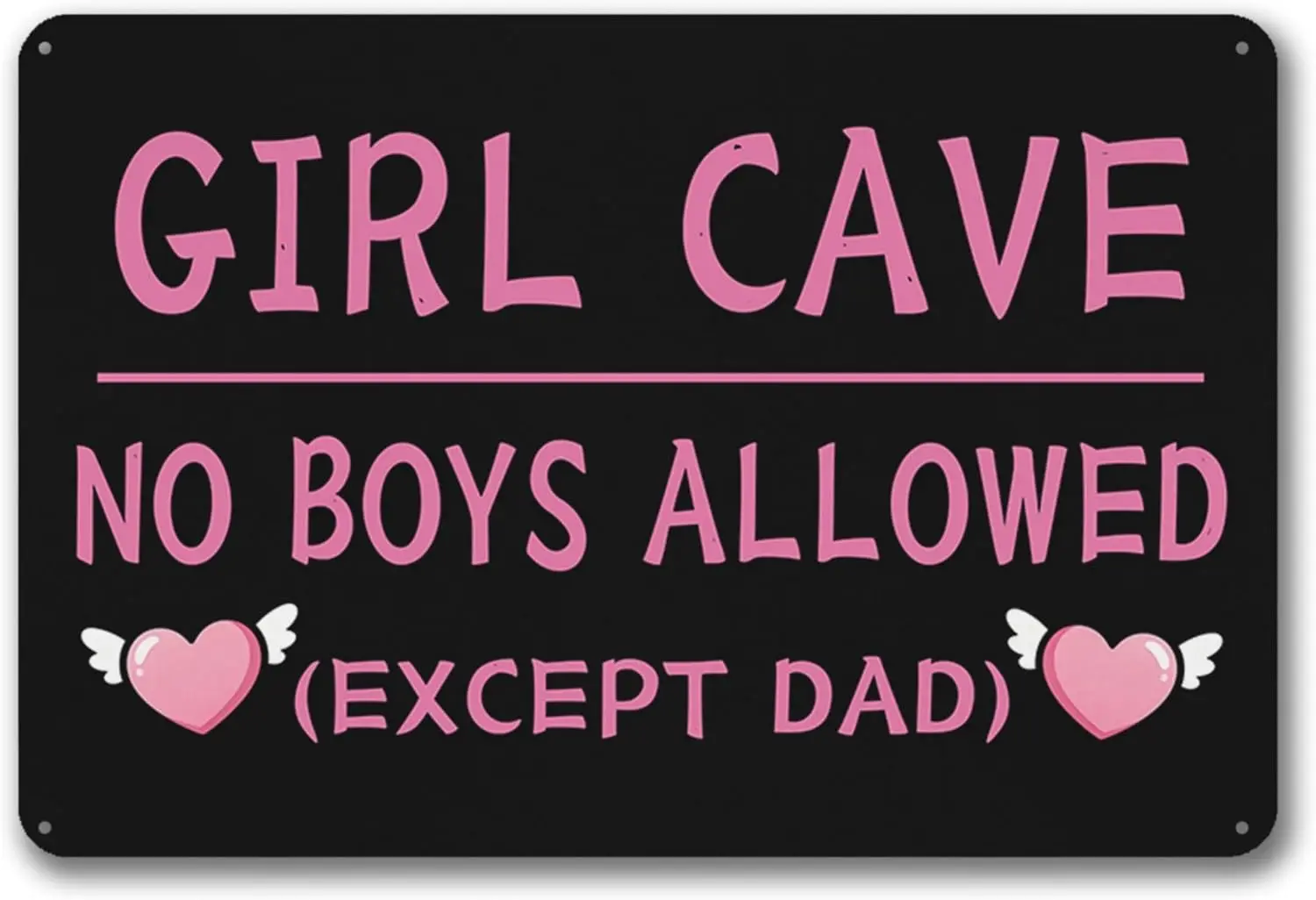 Girl Cave No Boys Allowed Sign -   Pink Metal Tin Sign, Funny No Trespassing Wall Decor for Girls Bedroom & Playhouse, Aesth