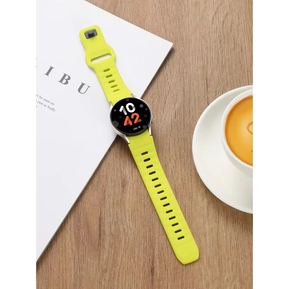 لا فجوة سيليكون حزام لساعة سامسونج جالاكسي 7 FE 6 5 4 40 مللي متر 44 مللي متر تنفس سوار جالاكسي ساعة 6-4 الكلاسيكية 47 مللي متر 46 مللي متر الفرقة