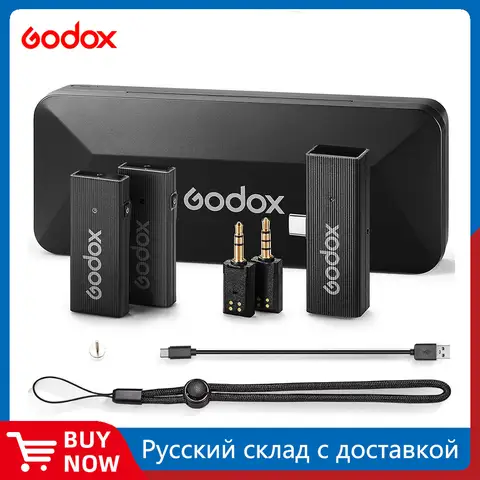 Godox MoveLink Mini LT UC Microphone sans fil 2.4GHz émetteur récepteur micro Lavalier pour iPhone type-c Smartphone appareil photo reflex numérique