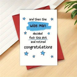 1pc,Retirement Card for Men, Funny Happy Retirement Card, Retiring Card Gift for Colleague, The Wise Man Retired Congratulations