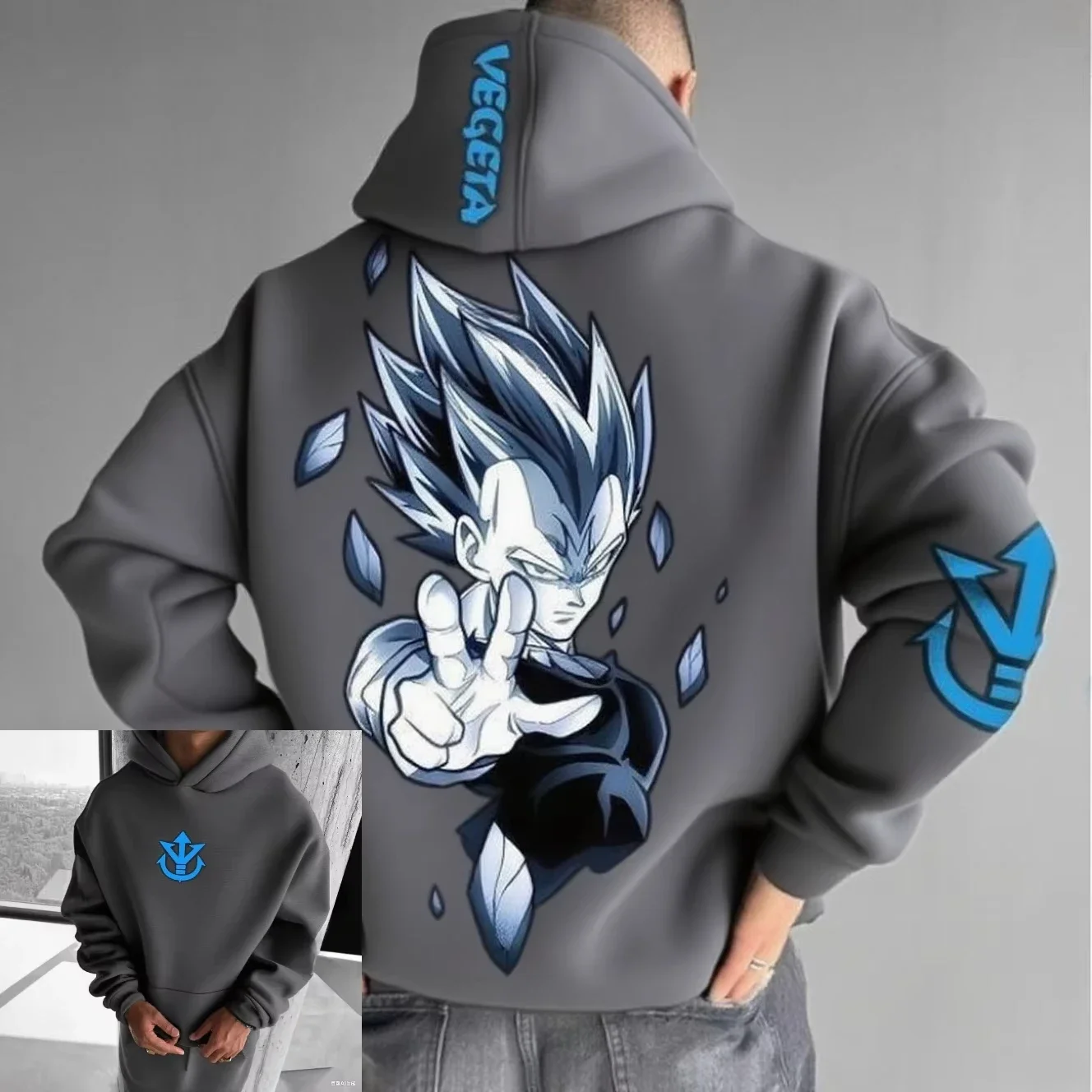 

Dragon Ball 2026 new hot Vegeta Anime Print Oversized Graphic Hooded Sweatshirt Women Pullover Hoodie Spring Autumn Casual Top