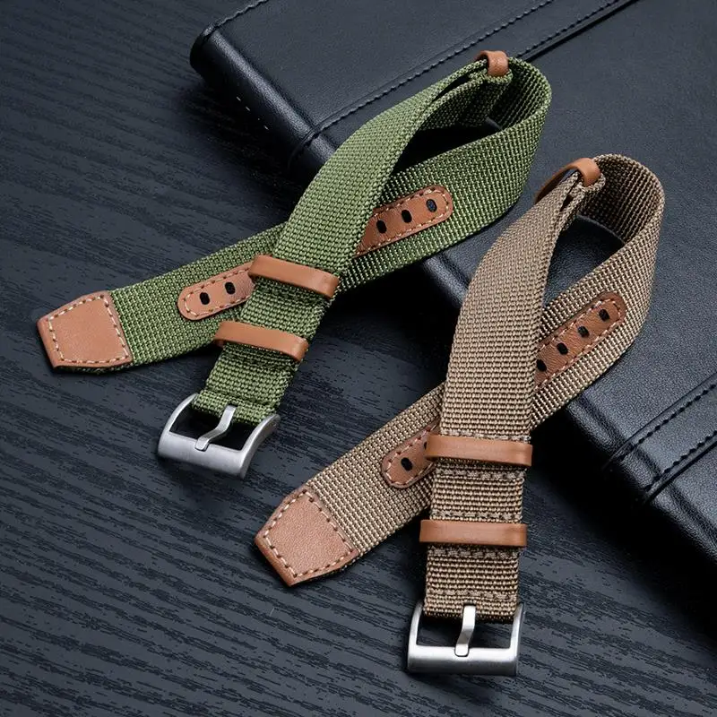 NFR Soft Nylon Leather Strap 20mm 22mm 24mm Watchband Weave Bracelet For Hamilton Seiko Tudor Khaki Wristband Military Casua