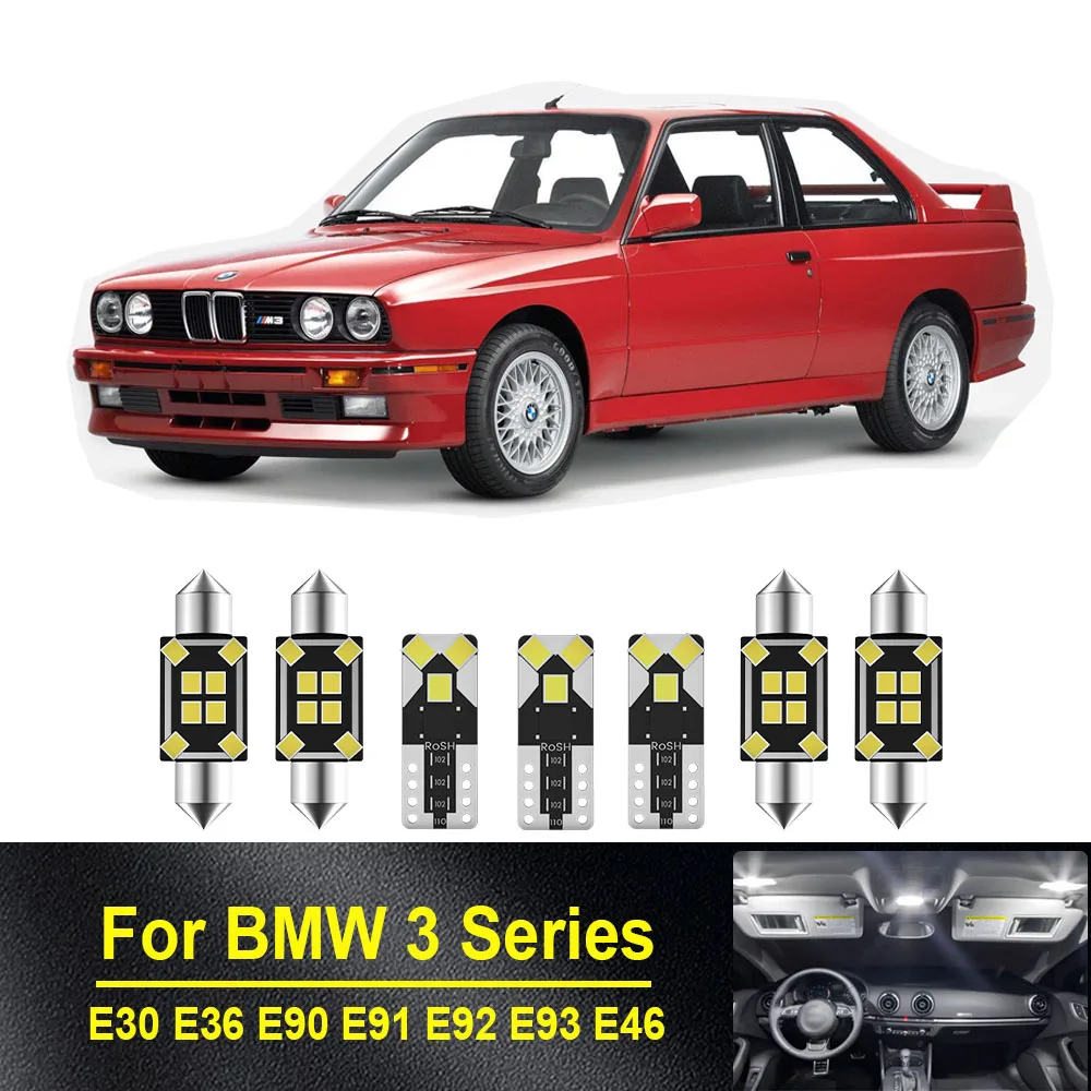 

Car Interior LED Light For BMW 3 Series E30 E36 E90 E91 E92 E93 E46 Dome Map Vanity Mirror Trunk Glove Box Footwell Light Canbus