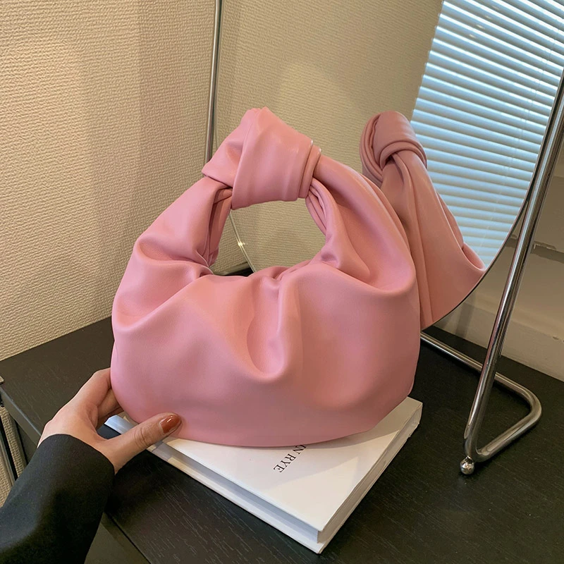 Button Nylon Interior Compartment Top-Handle Bags Solid Soft 2024 Hot Sale Bags for Women Fashion Pleated Women's Handbags