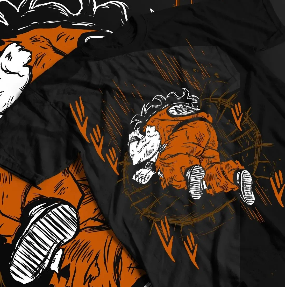 

Anime Inspired Thick Cotton T-shirt, Patterned T-shirt, Men and Women Summer Pure Cotton Loose and Fashionable Short Sleeved Top