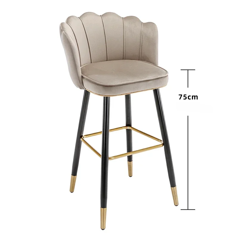 Modern Nordic Bar Chairs Luxury Living Room Design Ergonomic Velvet Bar Chairs Kitchen Feature Stool Barkrukken Furniture SR50BC