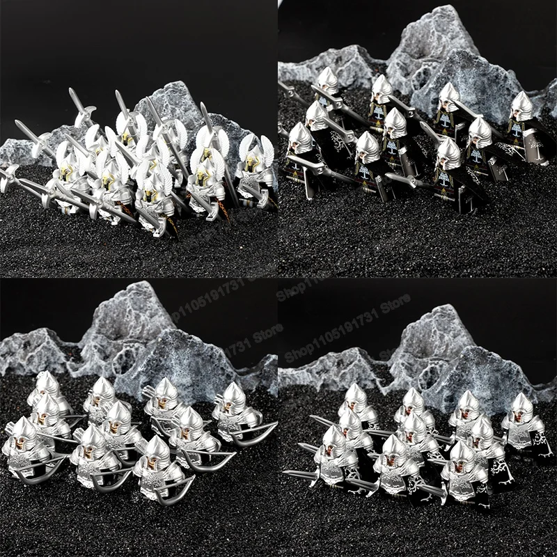 Crusaders militaires médiévaux figurines de soldats blocs de construction château hôpitaux chevaliers teutoniques guerrier casque briques jouet DT8901