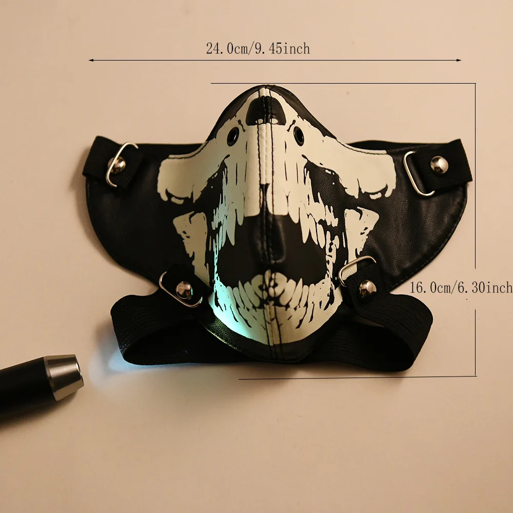 قناع تنكري من جلد البولي يوريثان، قناع الشرير القوطي، أزياء قناع أداء حفلة الهالوين