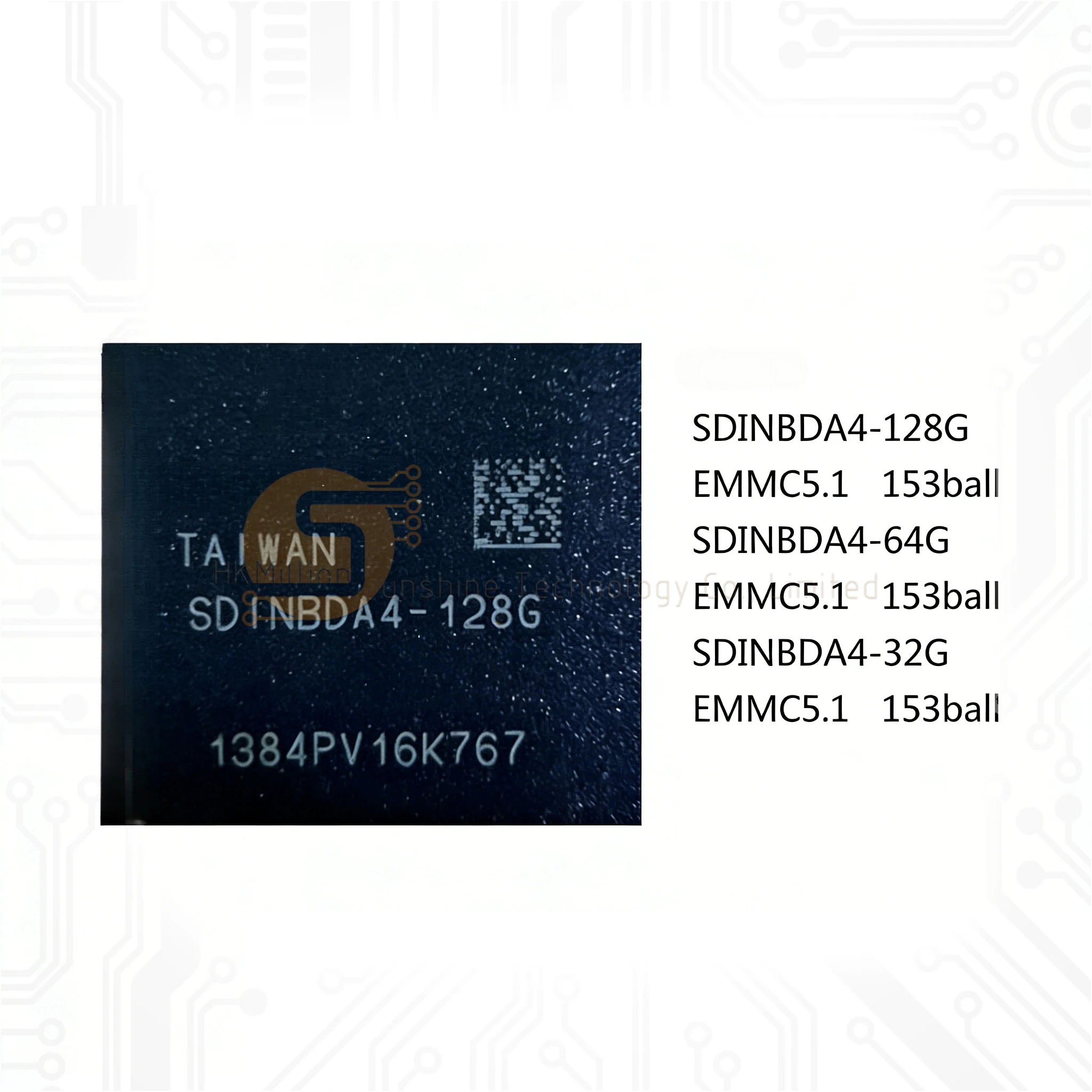 1pc SDINBDA4-128G 64G 32G Memory Chip EMMC5 BGA153 New and Original Brand
