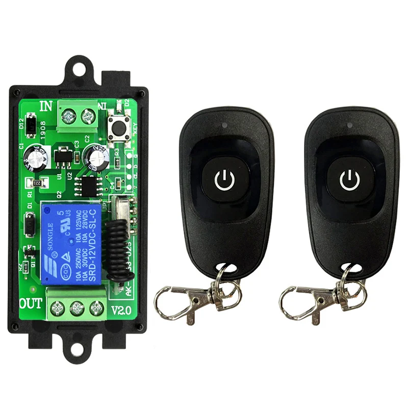 Inteligente múltiple DC 12V 24V 10A 433 MHz 1CH 1 CH 1 canal relé inalámbrico RF interruptor de Control remoto receptor + transmisor