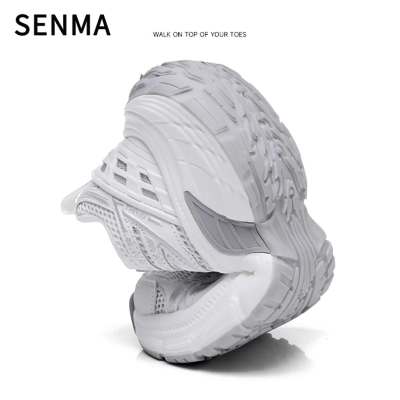 SENMA dikke wandelschoenen heren ademend mesh veterschoenen platform sneakers comfortabele casual papa stijl voor werk gym dagelijks gebruik