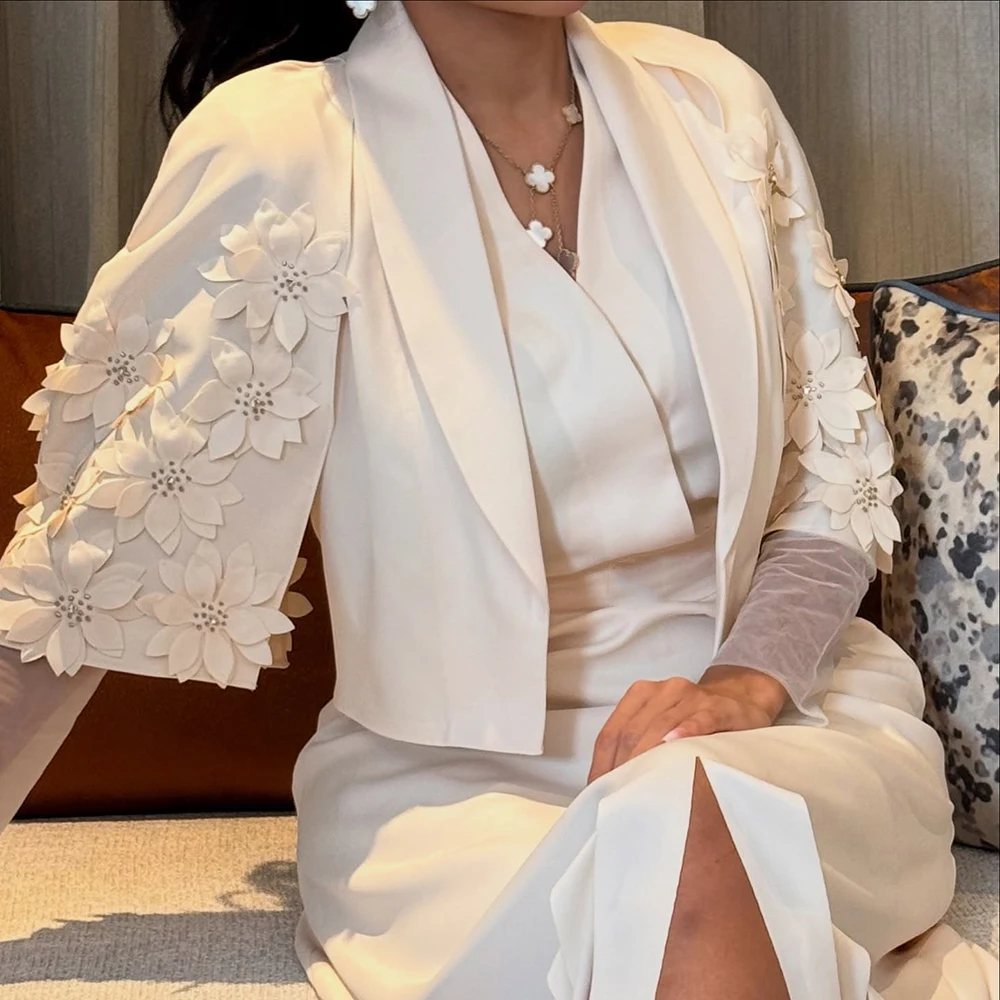 فساتين سهرة مخصصة على شكل حرف a بطول الكاحل ورقبة على شكل حرف v وأكمام طويلة فستان حفلات موضة الزهور سرق ثوب حفلة ثنيات بسيط #2