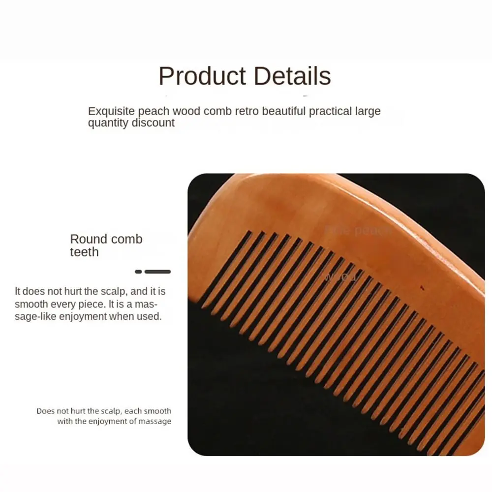 

Wood Wooden Scalp Combs Narrow Tooth Anti-Static Head Acupuncture Point Massage Comb Coarse Tooth Retro