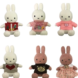 Coussin de dossier de couchage lapin blanc pour enfants, coussin en peluche mignon, jouet d'accompagnement pour bébé, cadeau d'anniversaire pour enfants