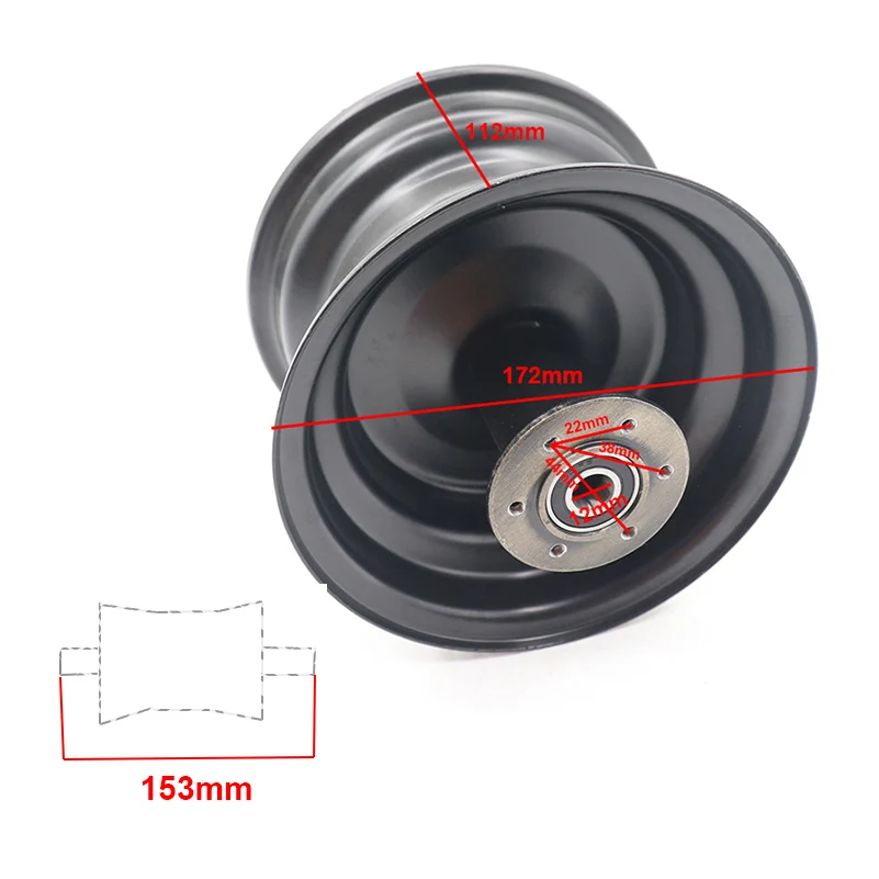 6 Inch Rim Aluminum Alloy Wheel Hub for 10x6.00-6 13x5.00-6 15x6.00-6 Tire  Small Citycoco Electric Scooter / Atv Go Kart