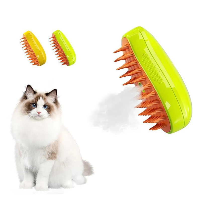 

3 in 1 Electric Steamy Brush for Cat and Dog Steam Brush Electric Sprayer for Massage Pet Grooming Tool Shedding Combs For Pets