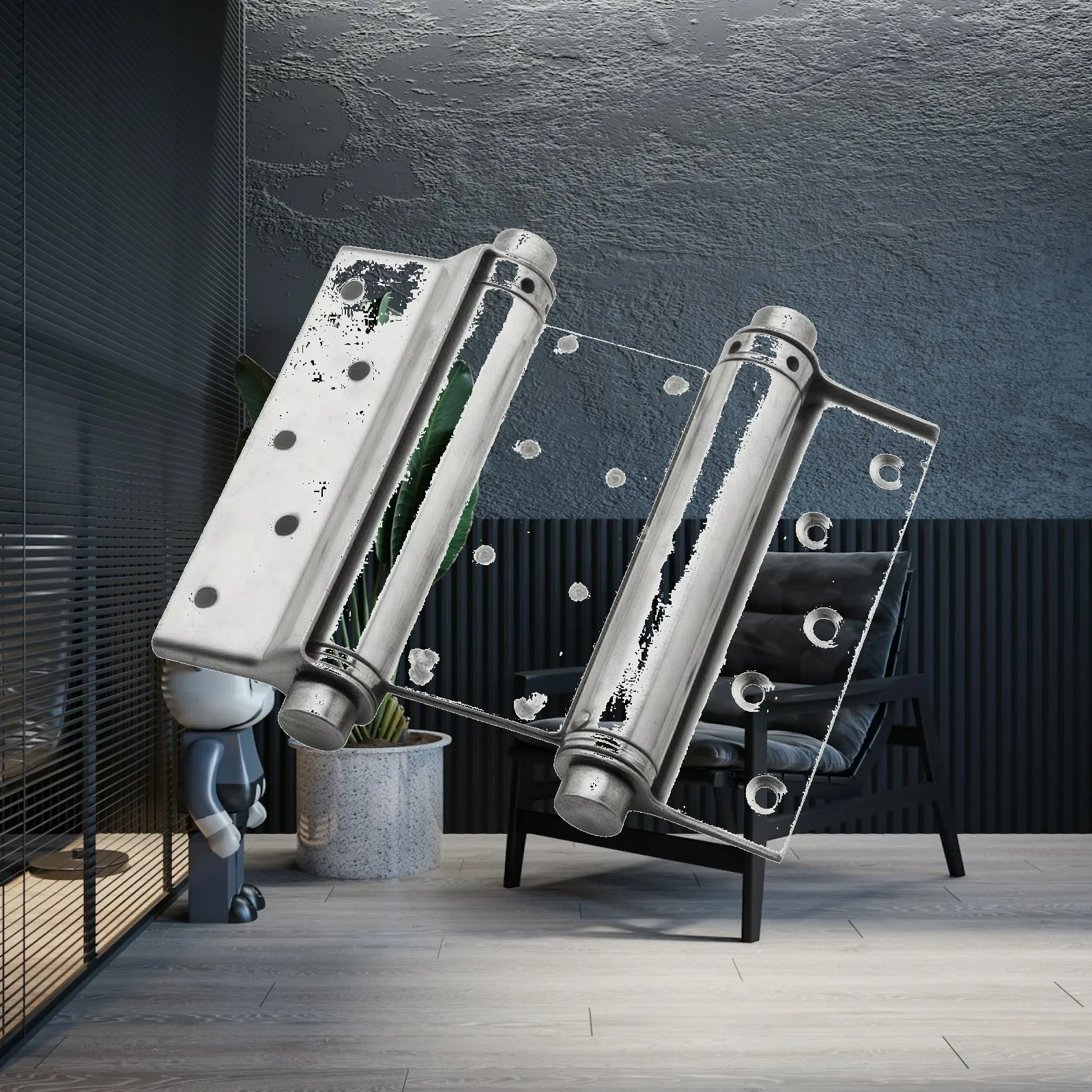 Door Hinge for Door Spring Loaded Auto Close Hardware Adjustable Cylinder Tension Steel Fittings for Swing Doors Cabinets