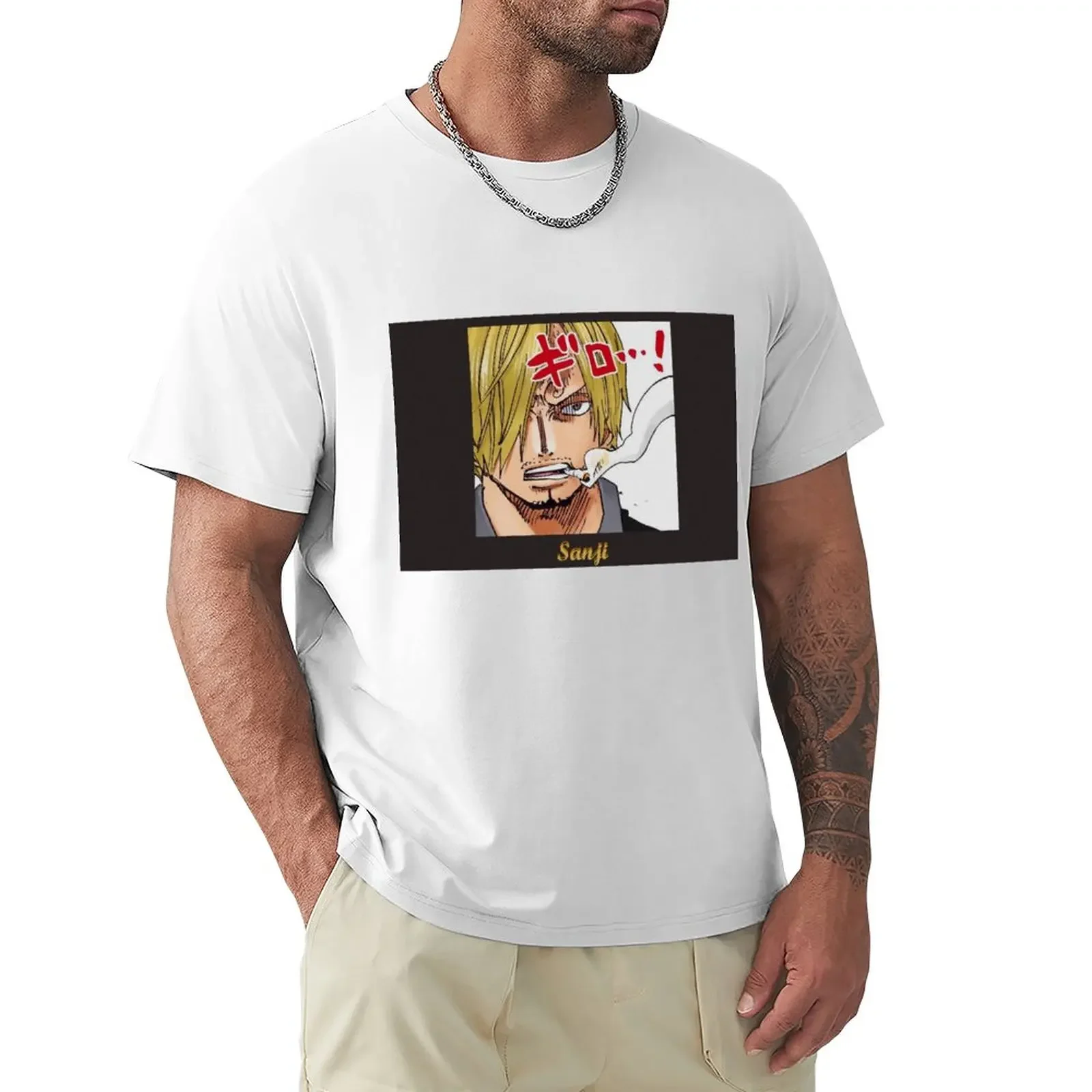 Sanji smoking shirt T-Shirt cute tops vintage clothes funnys men t shirts