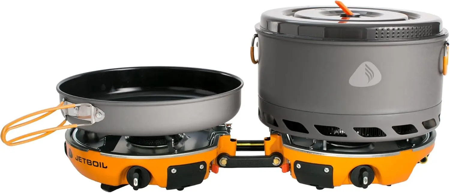 Backpacking and Camping Stove Cooking System with Camping Cookware